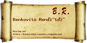 Benkovits Renátó névjegykártya