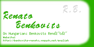 renato benkovits business card